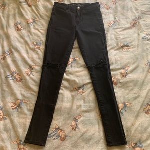 ae black high rise distressed jeggings